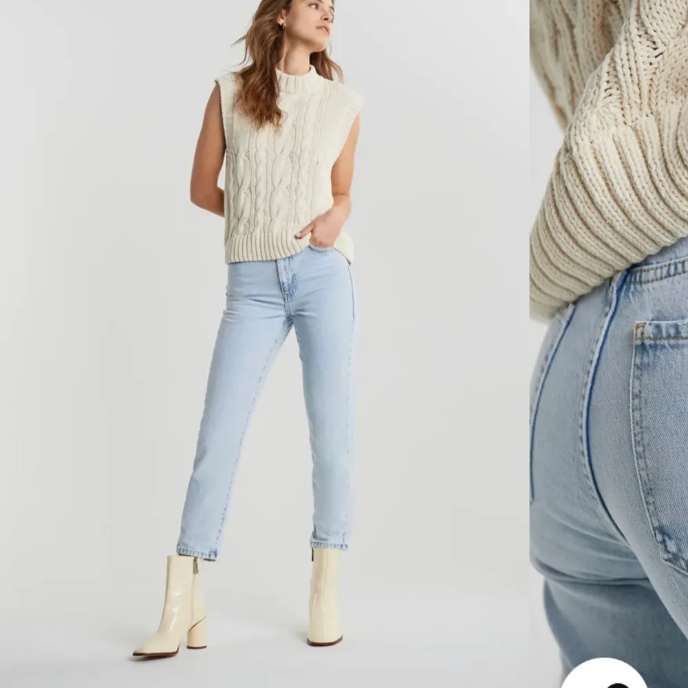 Säljer dessa mom jeansen från gina som tyvärr inte passar mig. Orginal pris 499kr. Jeansen har inga synliga defekter. Kom privat för bilder! Start pris är 180 men buda!. Jeans & Byxor.