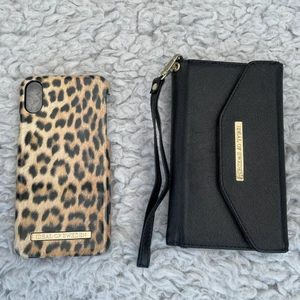 Mobilskal - Mobilskal och plånboksfodral till IPhone XS. Leopardmönster. 2st olika modeller på plånboksfodralen och 2st mobilskal. Säljes som 2 set.