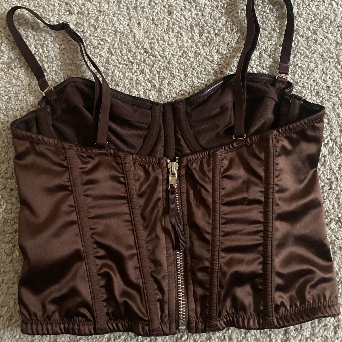 Brun korset topp size xs/xxs - 90