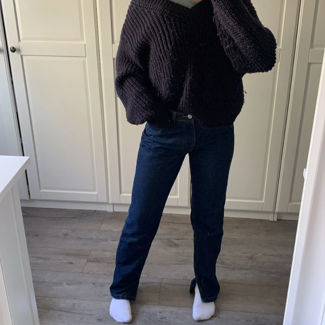 Svart stickad tröja strl S - 90