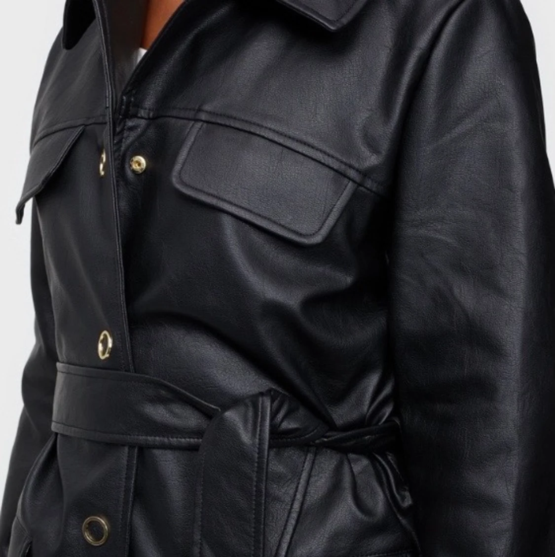 Oversized Belted PU Jacket - 90