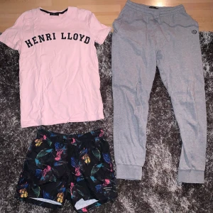 Henri Lloyd och Björn Borg ungdomskläder - T-shirt strl 14-15 år, 100kr.  Mjukisbyxor strl 14-15 år, 200kr.  Badshorts strl 10-12 år, 100kr