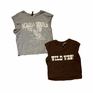 Short sleeves tröjor💗 - Jag säljer 2 små tröjor från devided, den gråa är storlek S och den bruna XS💗