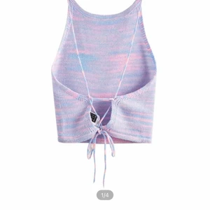 Såå fint stickat linne med öppen rygg - Säljer mitt såå fina stickade linne i pastellfärger som har öppen rygg! Linnet är helt oanvänt och har lappen kvar då det inte passade mig..🥰😍💖💕💗💜🦄