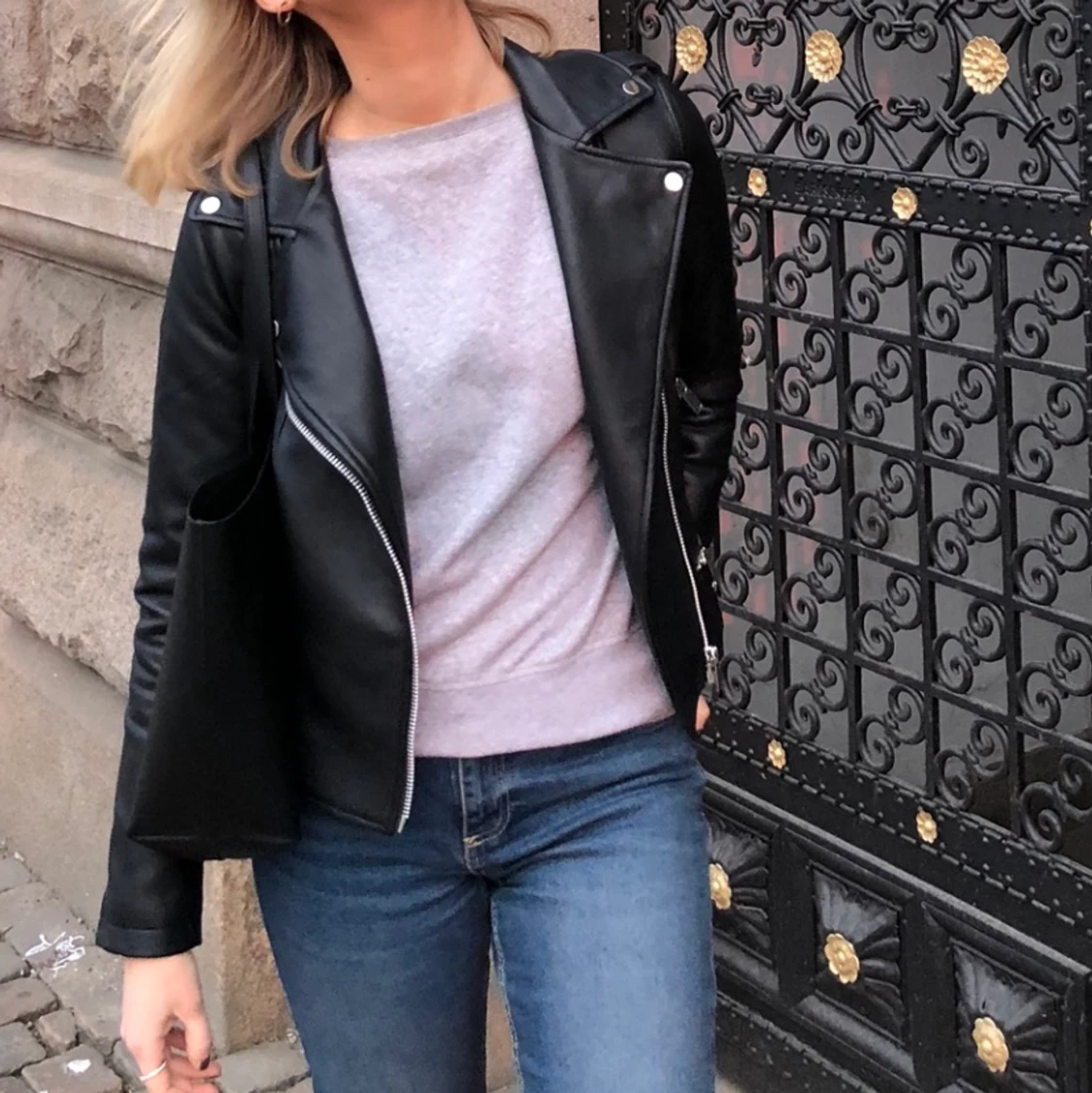 Jacka i skinnimitation 