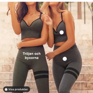 Stronger  - Säljer settet till vänster, alltså byxorna och toppen  (gröna). Oanvända. ENDAST TESTADE. 300 för BÅDA vid snabb affär 🤎 storlek M-L (har själv S-M och dom sitter bra) NYA!!!!