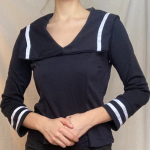 AHOY SAILOR - Tröja - Superfin seglar-tröja i marinblått och vitt. Den har inget märke men är i toppskick och förtjänar en ny ägare.