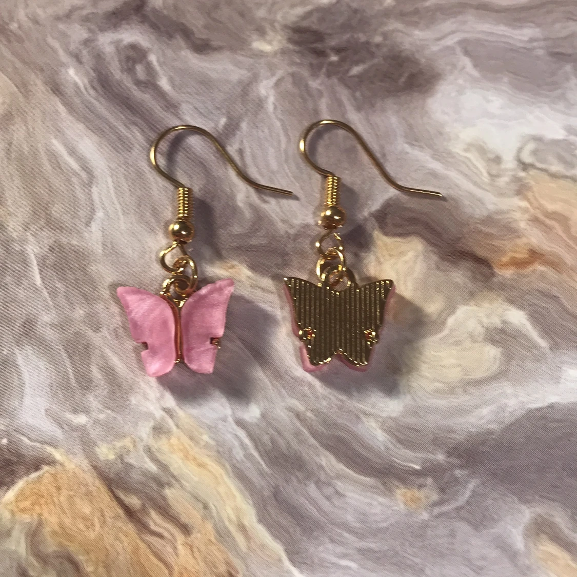 Rosa fjäril örhängen  - 91