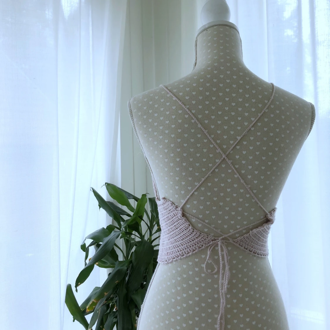 Rosa virkad topp - 90