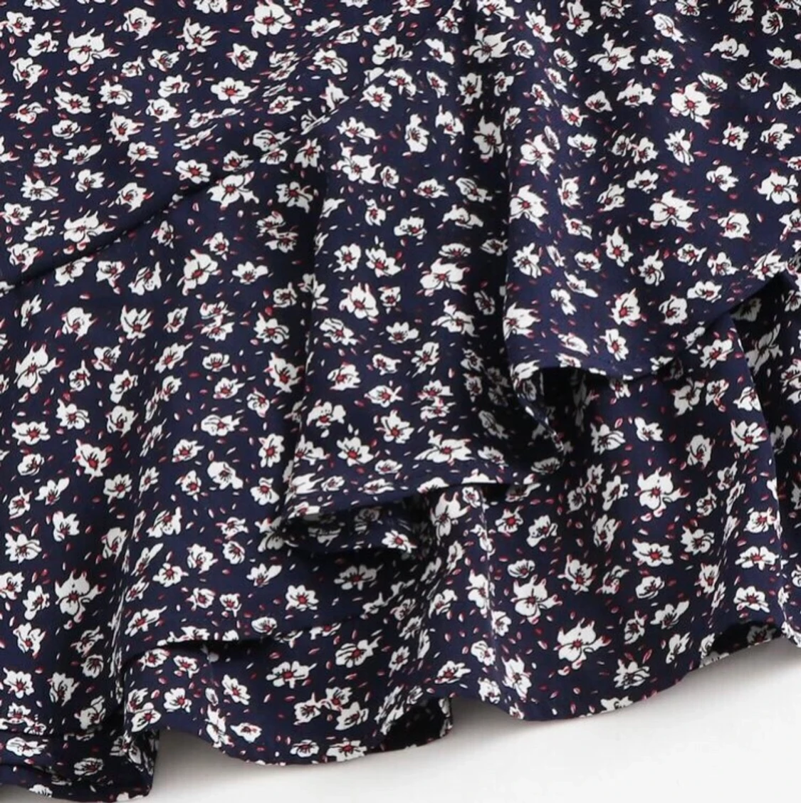 BLÅ kjol med volang  - 91