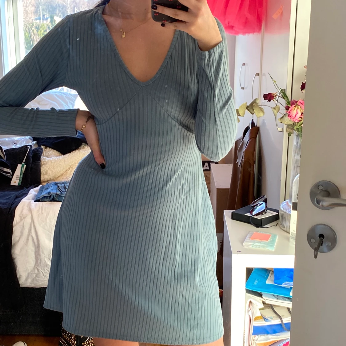 Ljusblå klänning - 90