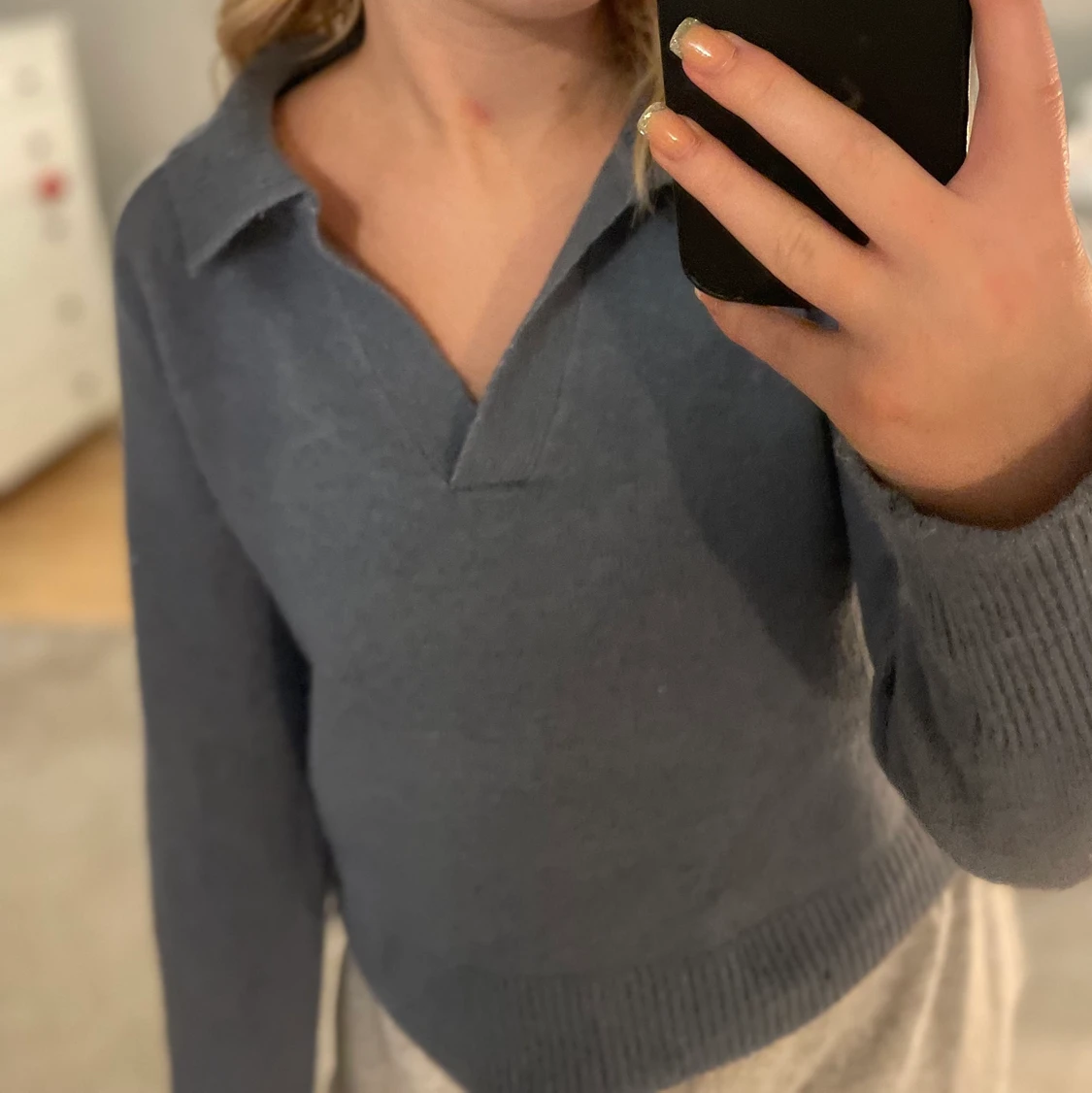 Blå söt tröja - 90