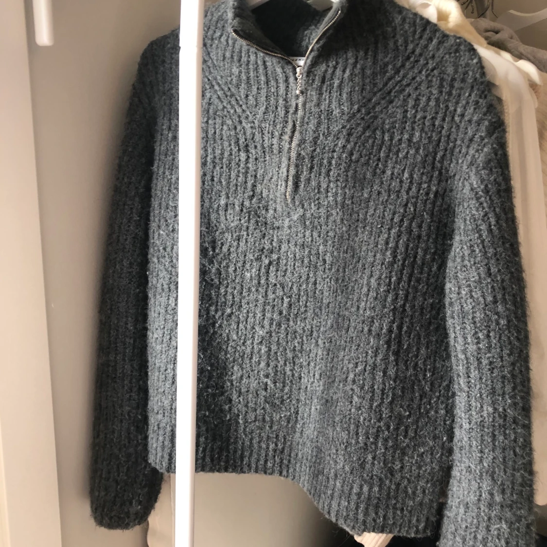 Half zip stickad tröja - 90
