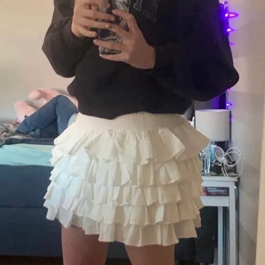 Vit volangkjol🤎 - 90