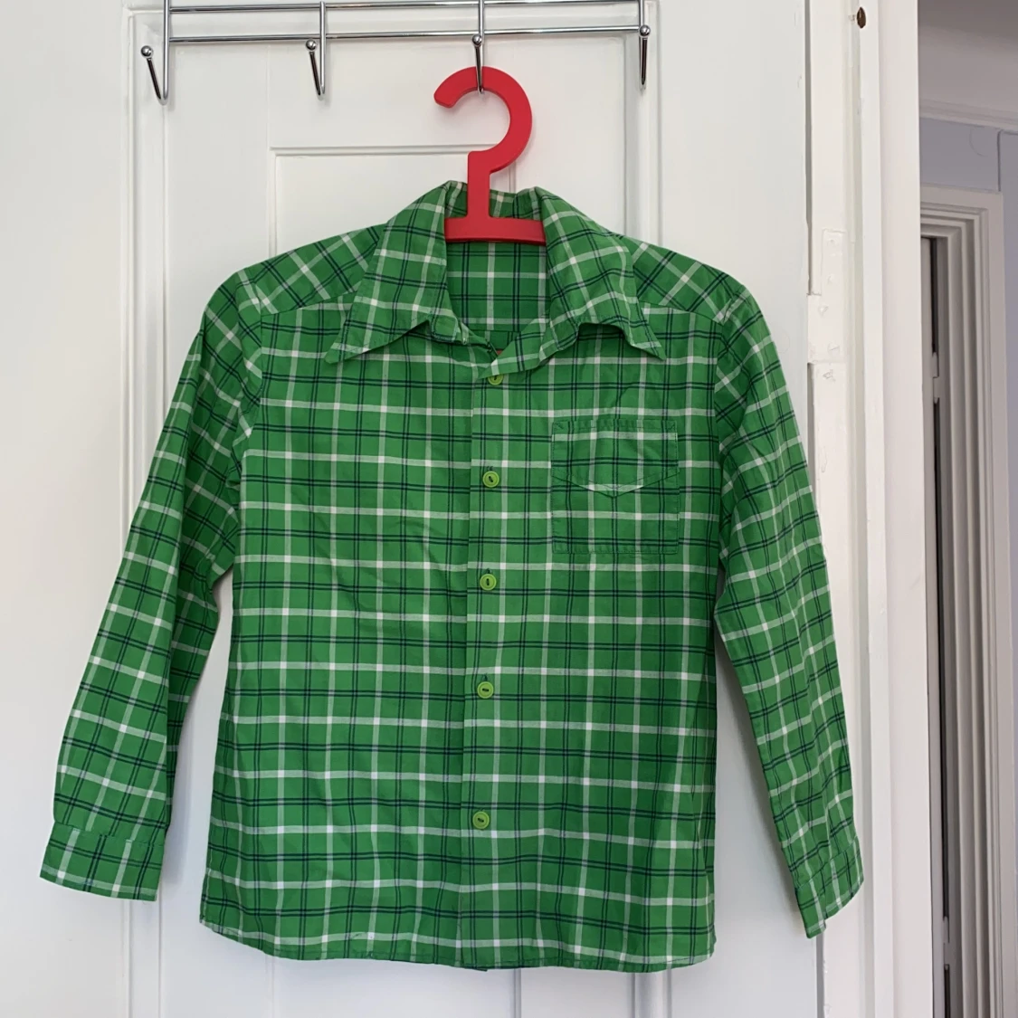 grönrutig vintage skjorta