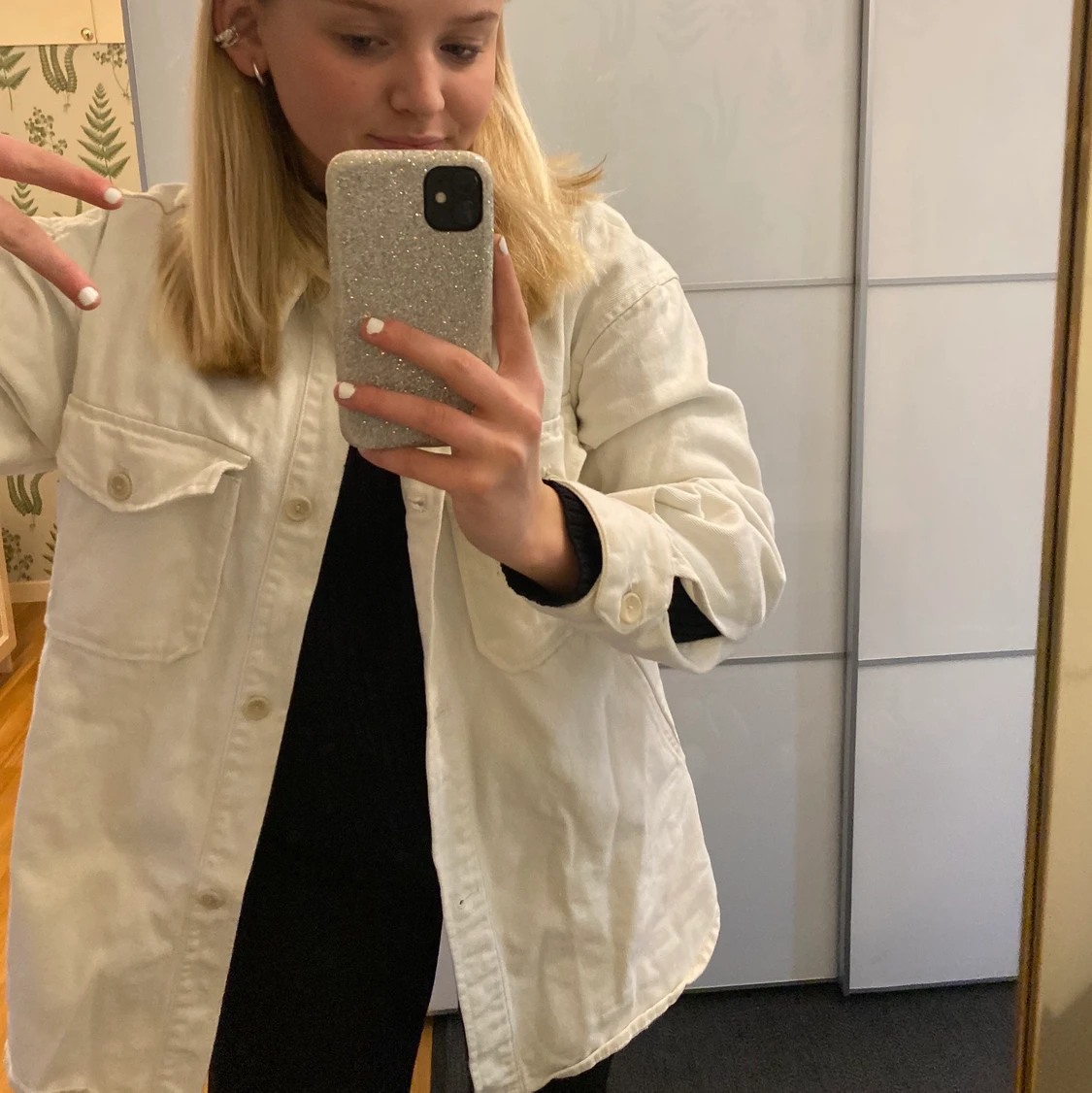 Beige jeans jacka - 90