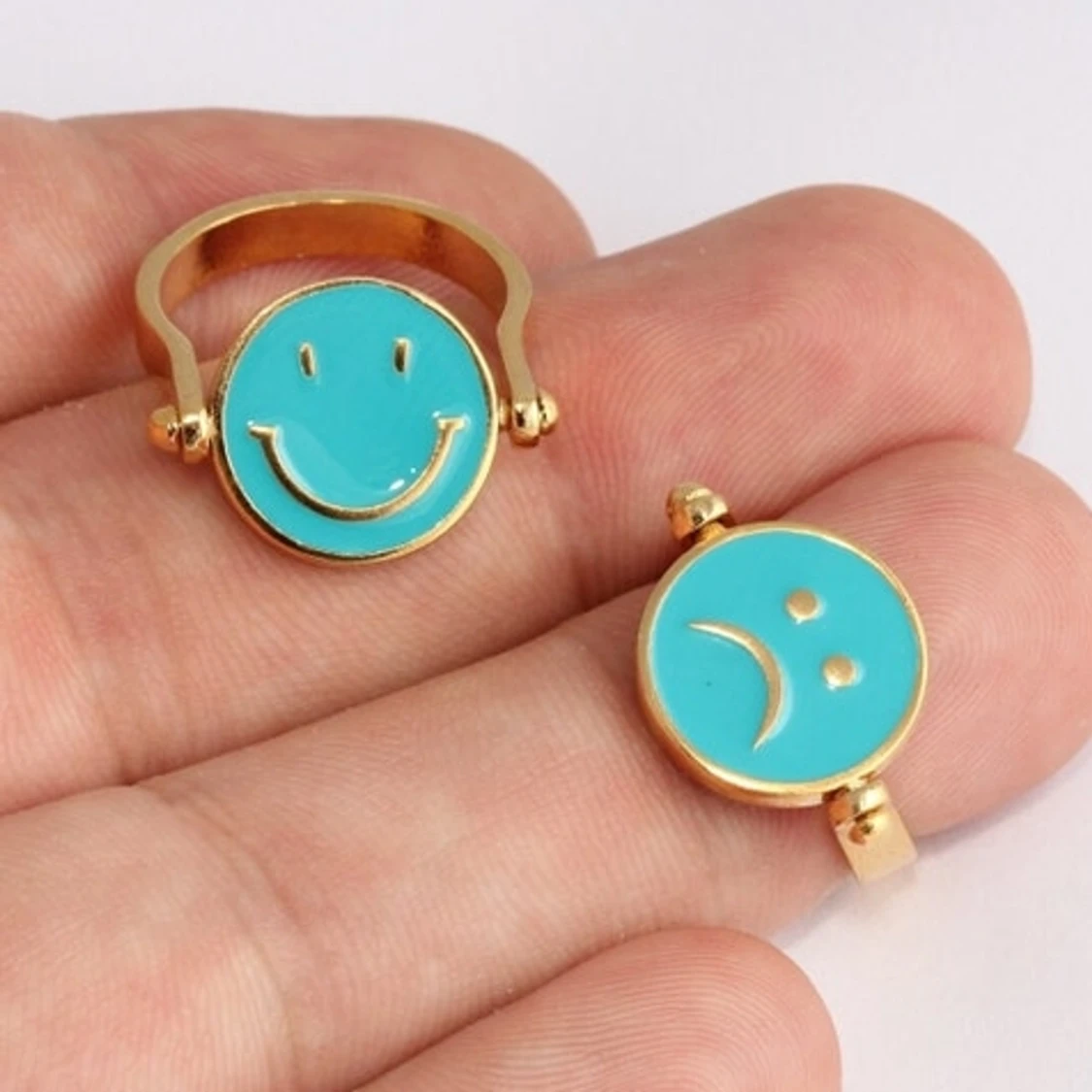 24k guldpläterade ringar - 90