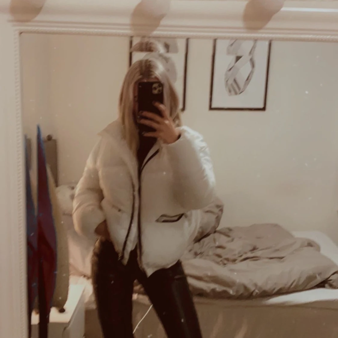 Vit pufferjacka - 90