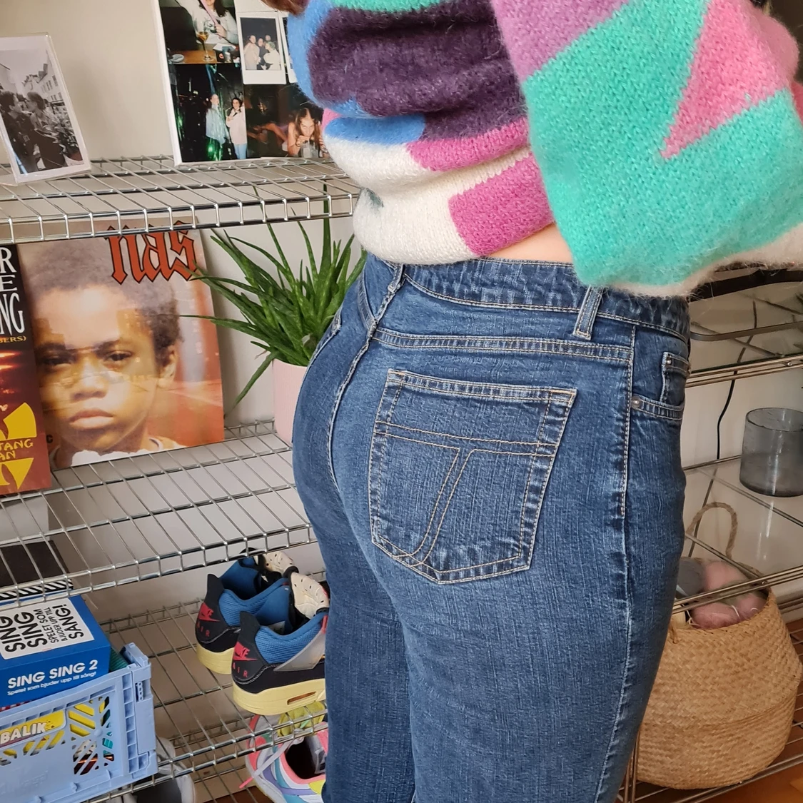 Vintage low rise straight jeans - 90