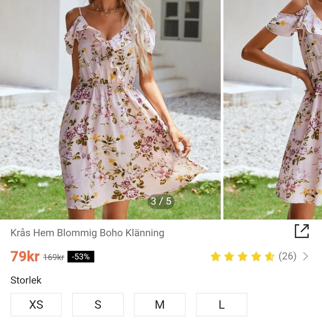 Shein Sommar klänning blommor xs - 91