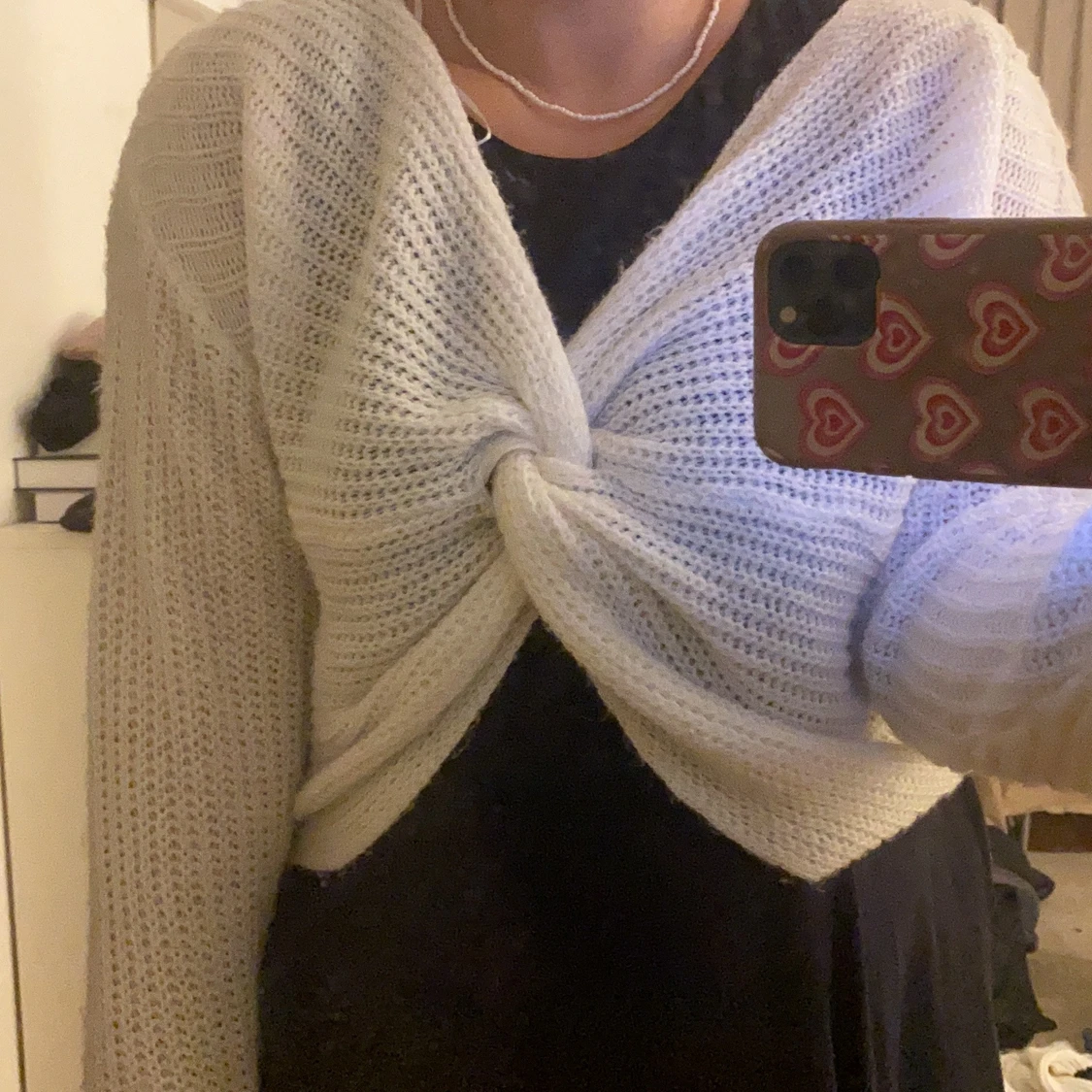 Stickad omlott tröja från H&M strl L