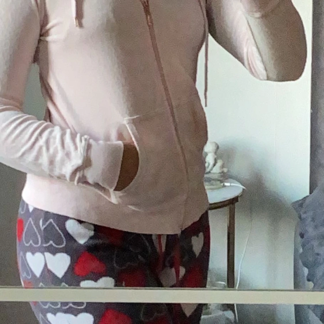 ljusrosa velour kofta - 90