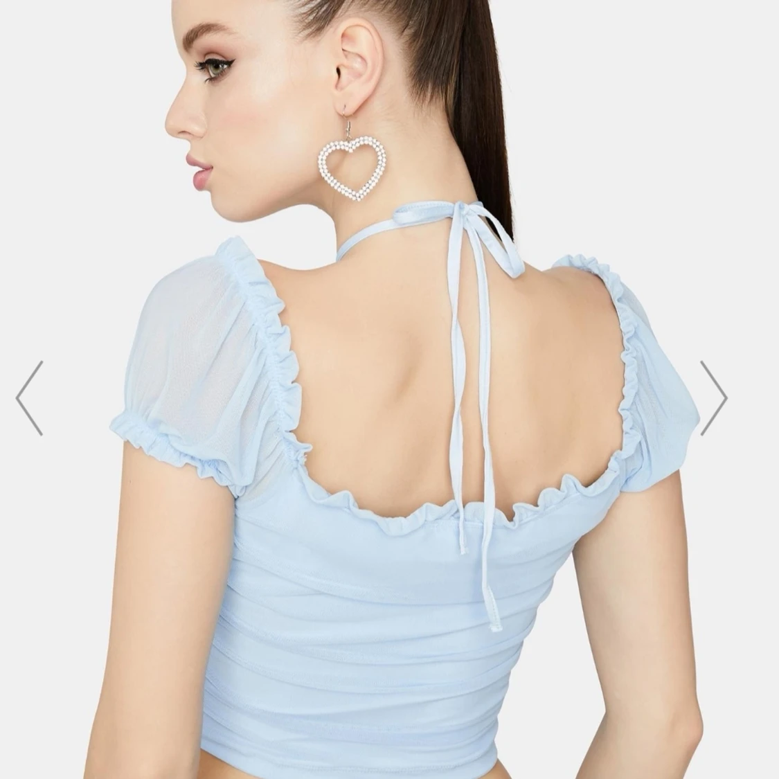 Blå croptop i mesh - 91