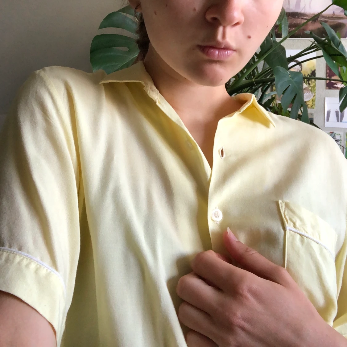 Vintage ljusgul blus - 90