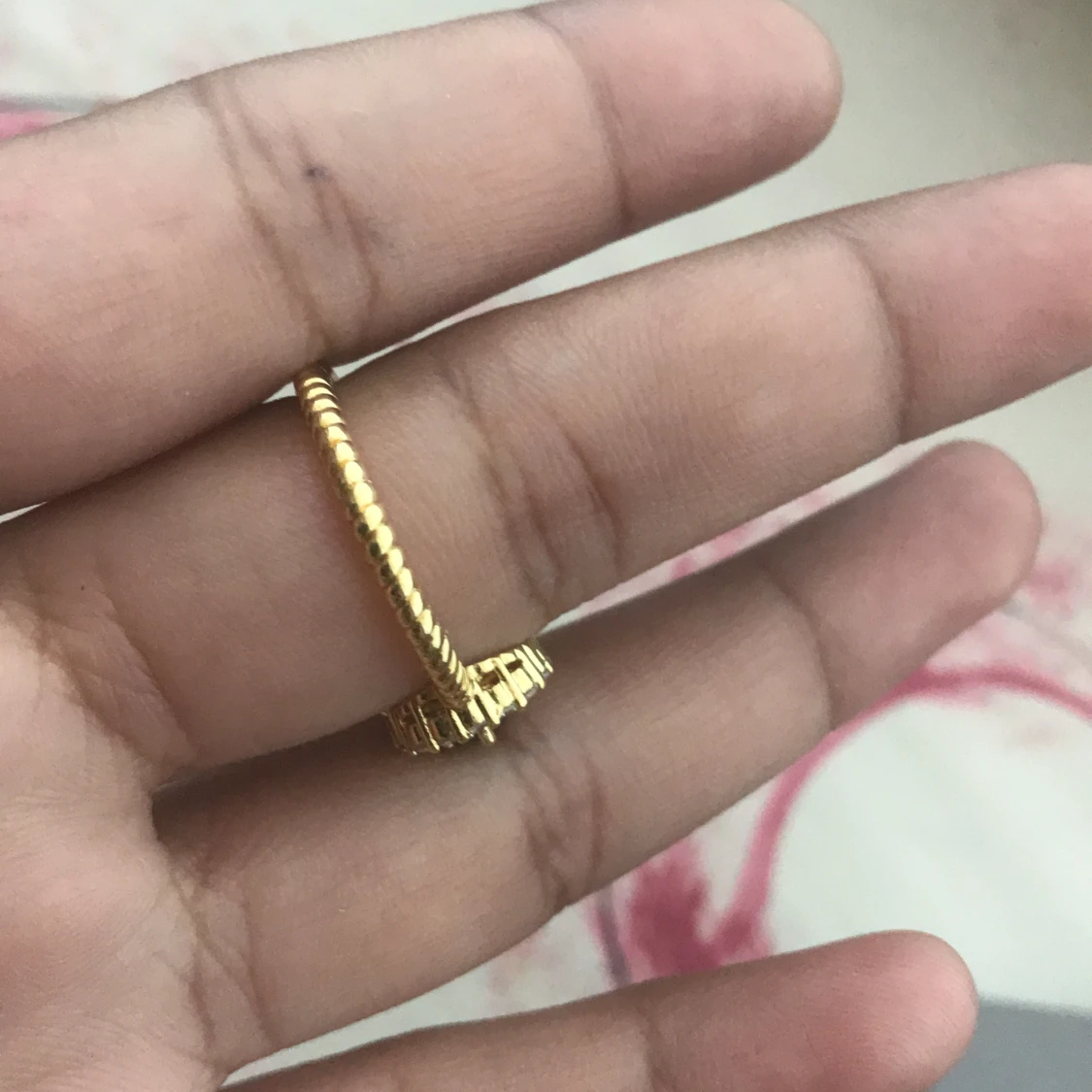 Ring med grön dekorations diamant - 90