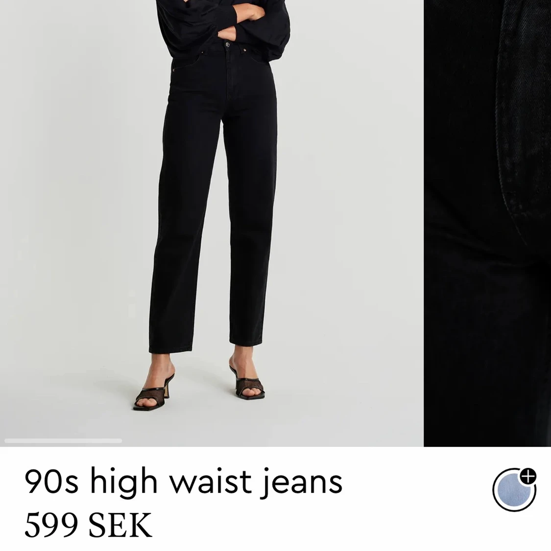 90s high waist jeans svarta