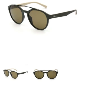 Svarta solglasögon från Ferragamo - Stilrena svarta solglasögon från Ferragamo med rundade linser och tunna, ljusa skalmar. Klassisk design med diskret logga på sidan. Perfekta för en trendig look.