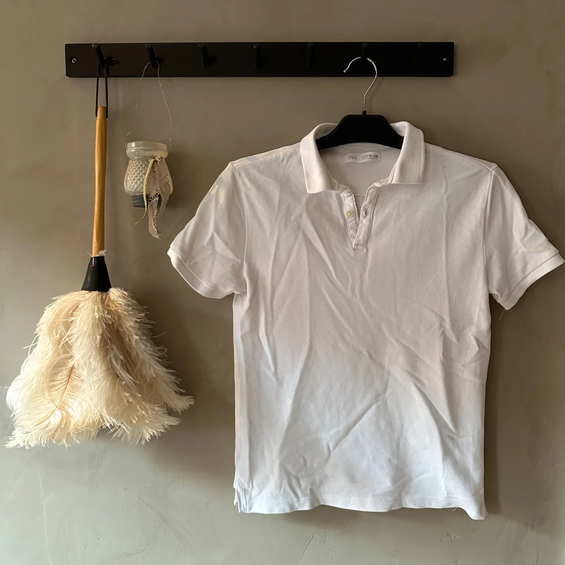 Vit piké t-shirt från Zara