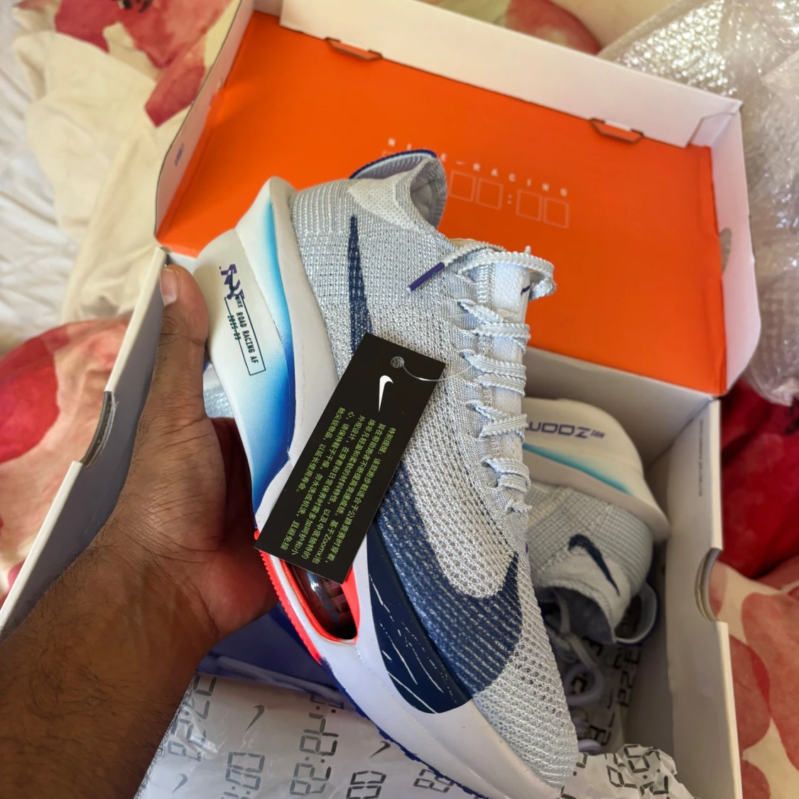 Nike ZoomX sneakers i silver och blå - 1