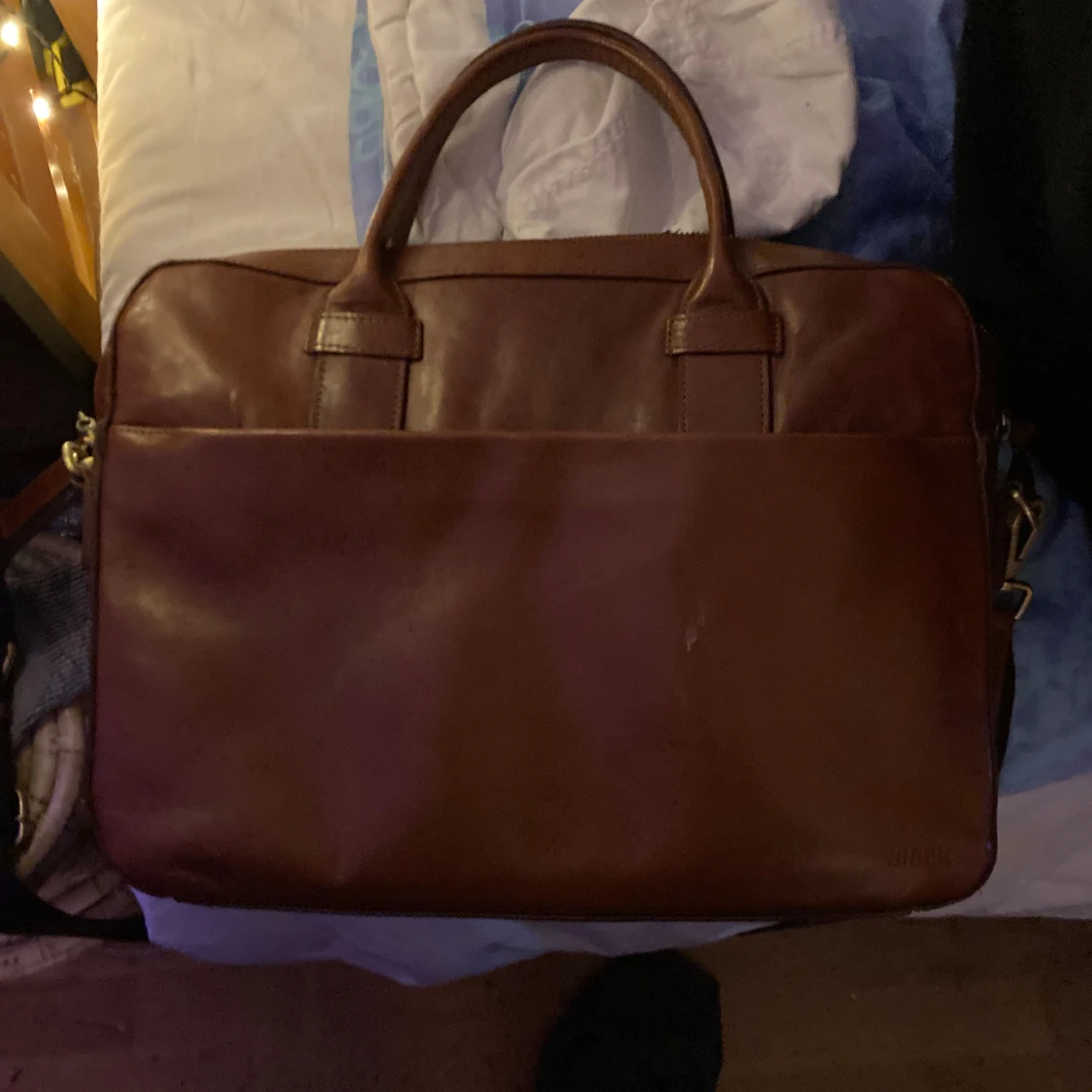 Brun datorväska i skinn från Bläck