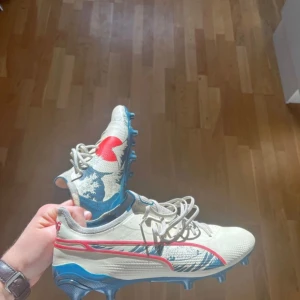 Fotbollsskor från Puma - Fotboll skor som jag bara använt några gånger då de inte passar mig i storleken så säljer nu de i bra skick, ny pris är 2500 kr.