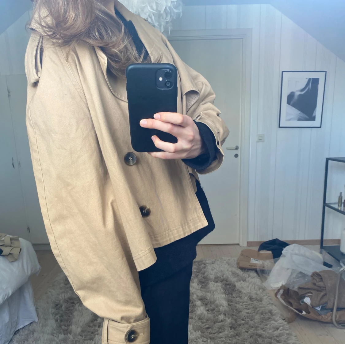 Beige kort trenchcoat Gina Tricot  - 2