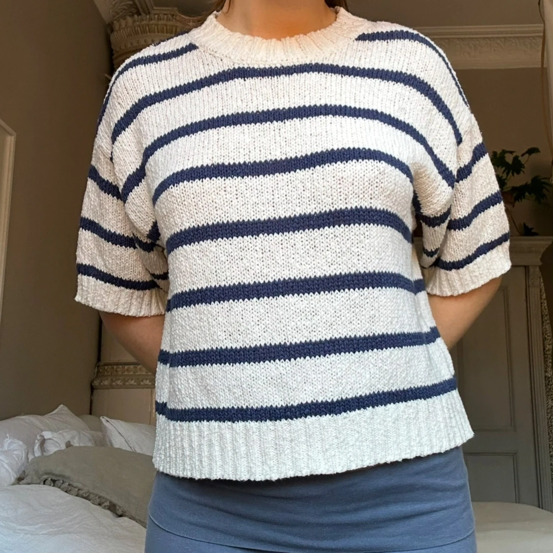 Randig stickad tröja💞 - 1