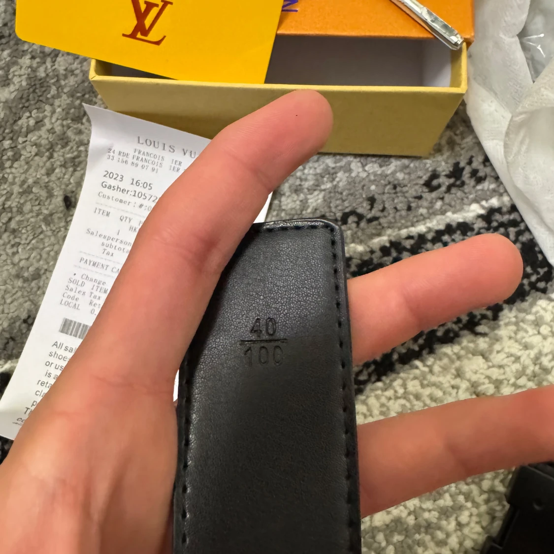 Svart L V bälte  - 3