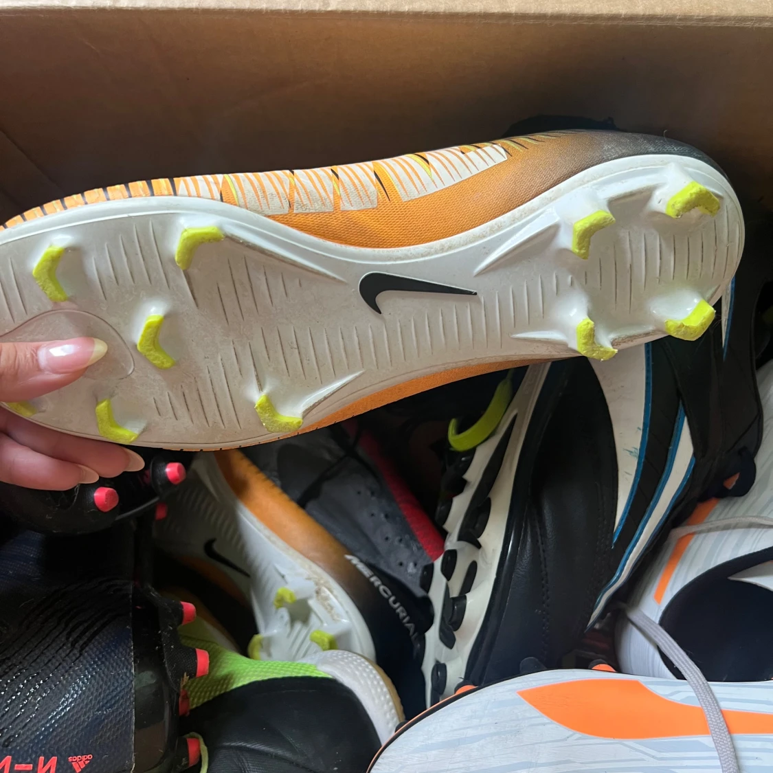 Nike Mercurial fotbollsskor orange/svart - 1