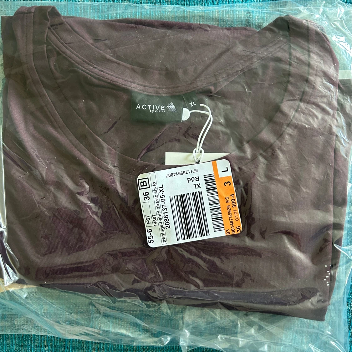 Vinröd  tränings T-shirt/Tunika - 1