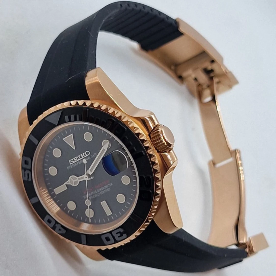 Seiko mod Yacht-Master black/rose - 2