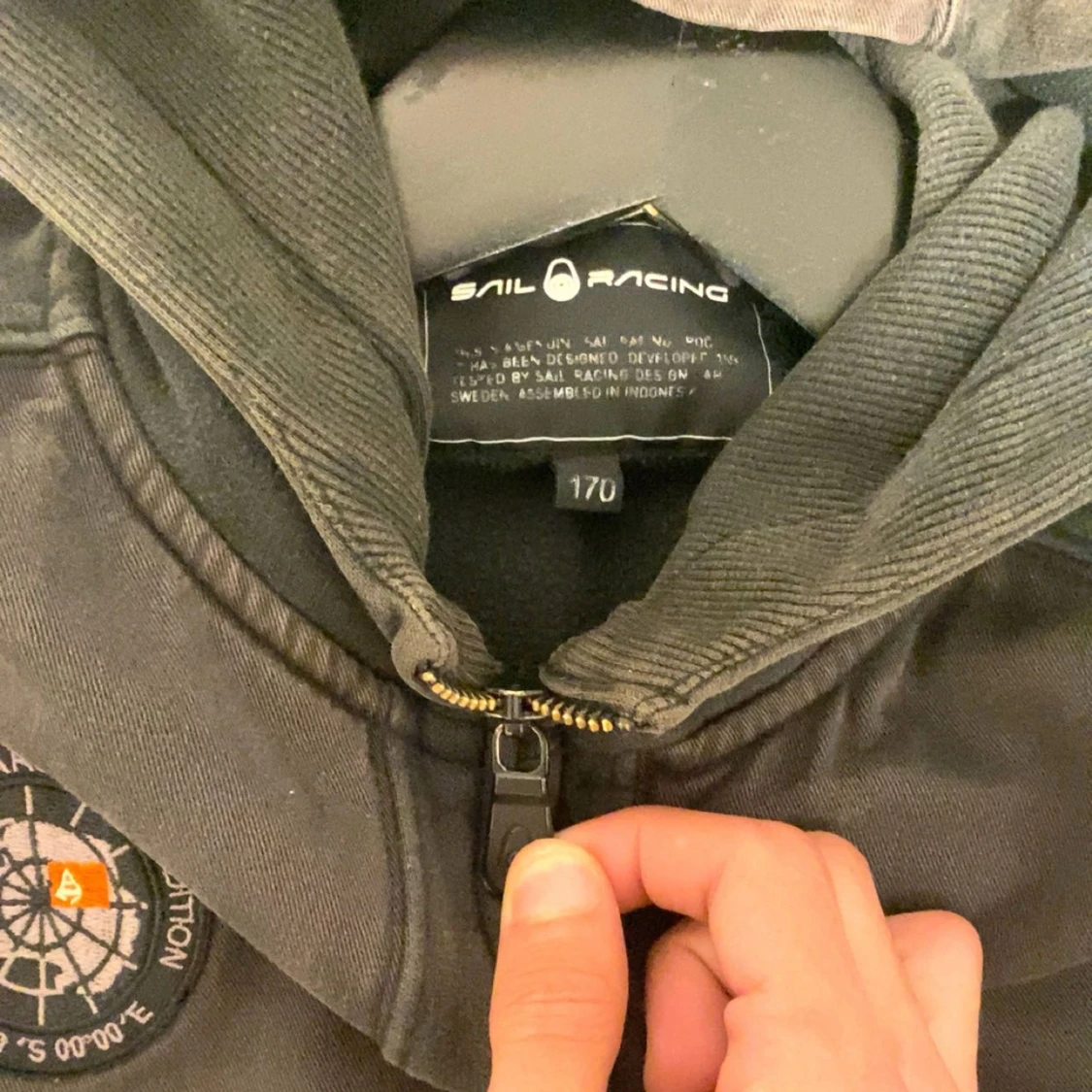 Svart Sail Racing hoodiejacka med dragkedja - 4