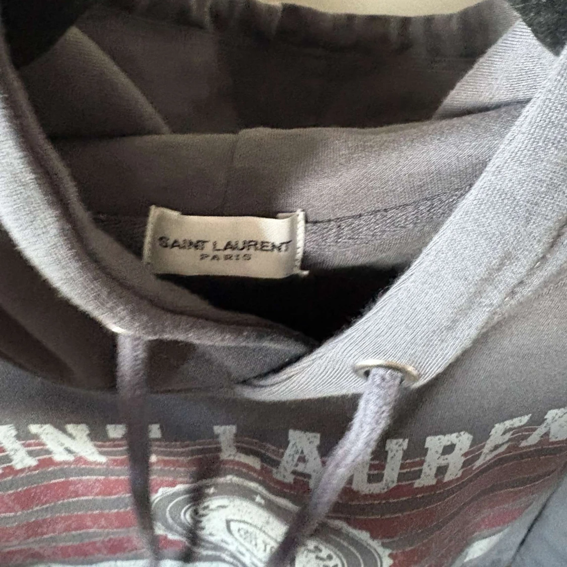 Grå Saint Laurent hoodie med tryck - 2