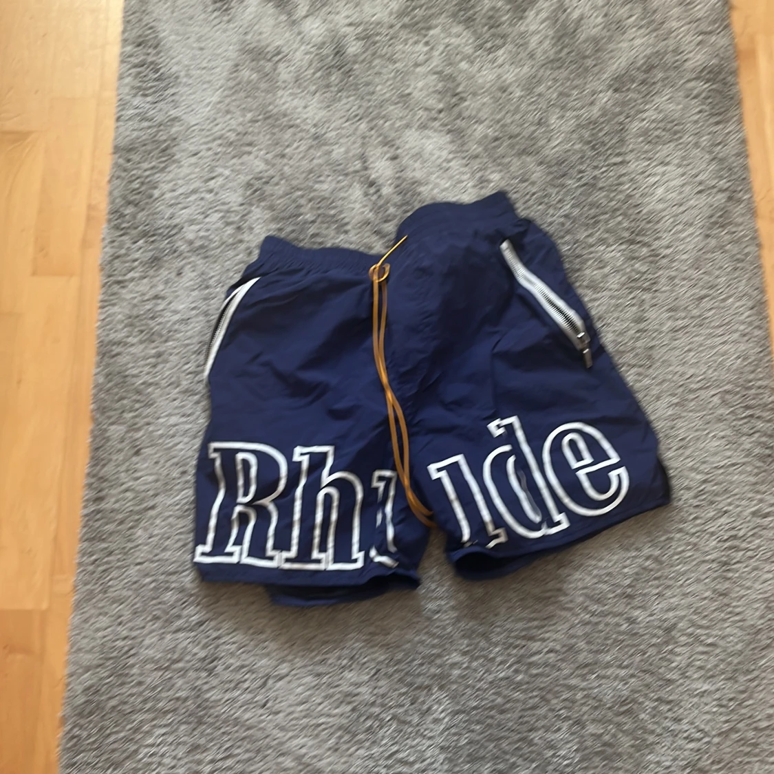 Blå Rhude shorts med snörning