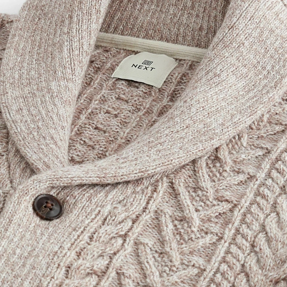 Beige stickad kofta från Next - 3