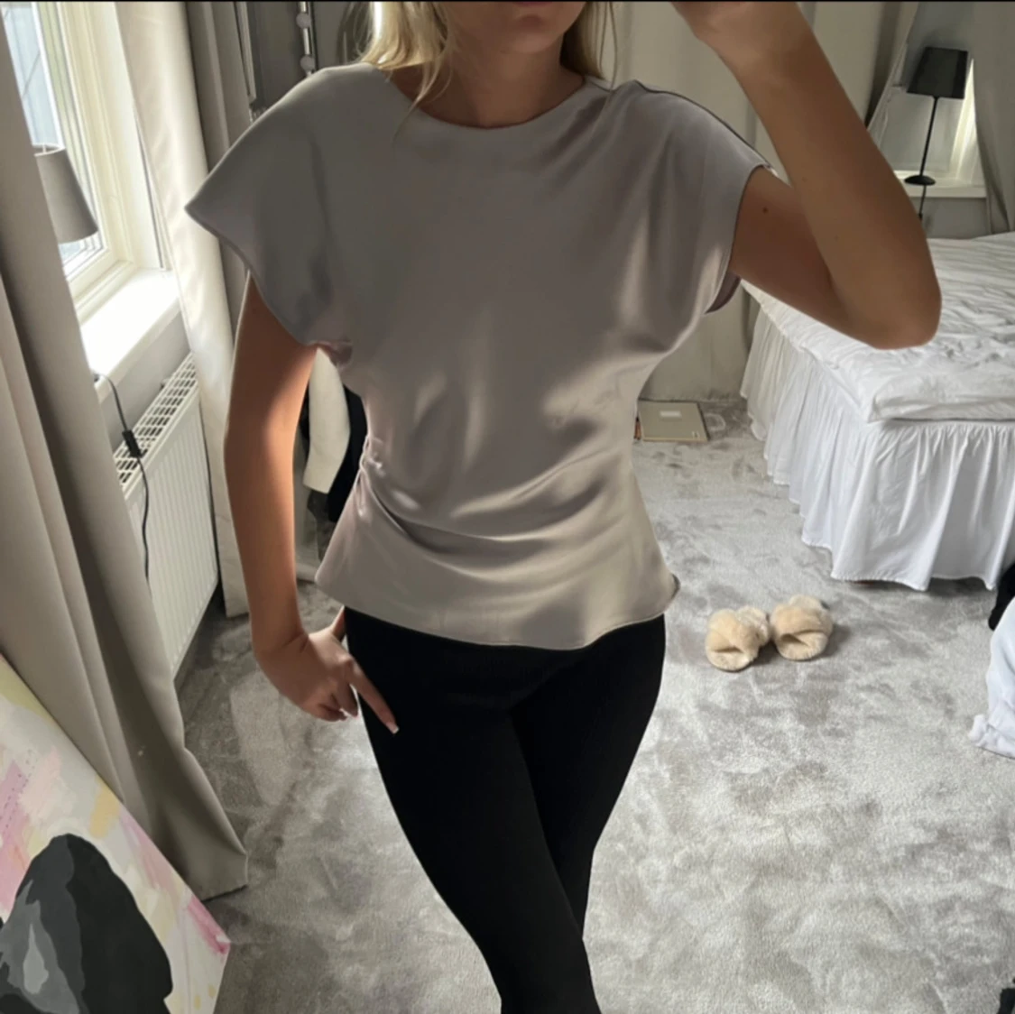 Grå kortärmad topp