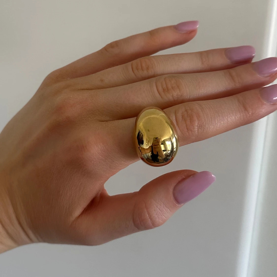 Guldfärgad chunky ring - 3