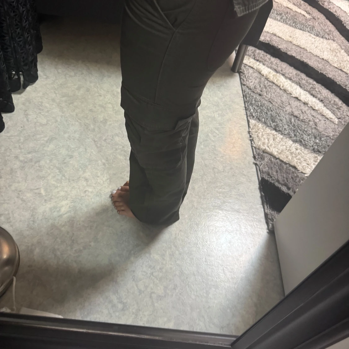 Olivgröna cargopants med raka ben - 1