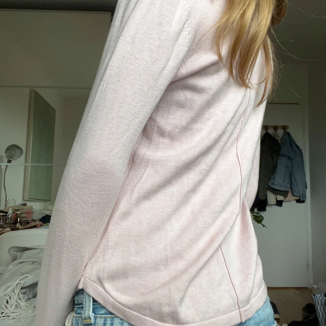 Alice bizous // Ljusrosa finstickad tröja // XS/34 - 1