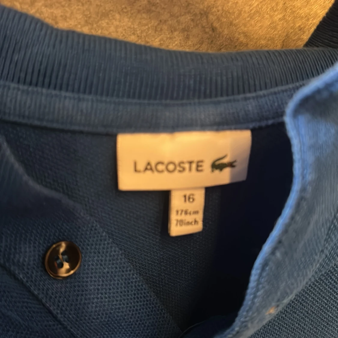 Blå långärmad pikétröja från Lacoste - 2